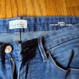 Nicole Miller Denim High Rise Jeans soho high rise ankle skinny distressed - 6